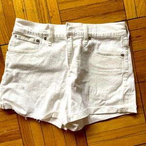 Madewell stretch white jean shorts